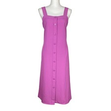 Everlane Japanese Goweave Picnic Apron Dress Women's 00 Purple Button Down