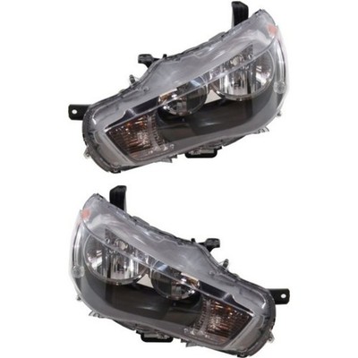 Headlight Set For 2010-2013 Mitsubishi Outlander Left and Right With Bulb 2Pc