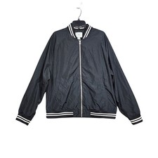 H&M Black Bomber Jacket XL Lightweight Full Z...