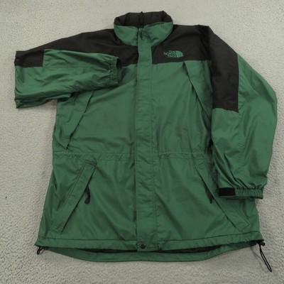 North Face Jacket Men XL Green Black Goretex Waterproof Packable Hood Rain Wind