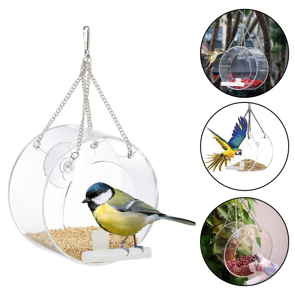 Acrylic Hanging Bird Feeder for Outdoor Cage Welcome Birds to Your Space
