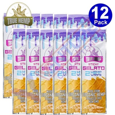 TRUE H. Organic Wrap Sticky Gelato 12 Pouches, 2 Per Pouch - 24 Wraps Total
