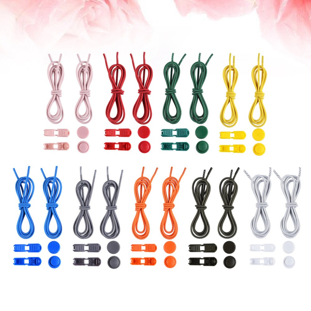 APL 9 Paia Lacci Elastici in Corda per Scarpe Bambino Adulto Senza Tiele con Dispositivo di Blocco