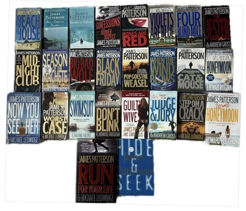 Lot of 24 James Patterson Books Multiple Series Palperback and 2 BONUS HC.