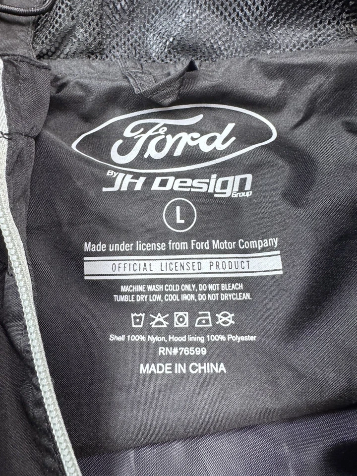 Mustang Shelby Raincoat Nylon Windbreaker Jacket Ford L Large - Image 4 of 4