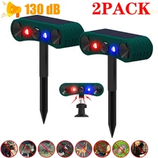 2X Outdoor Solar Wireless Motion Sensor Alarm 13 Sound Detector 129db Loud Noise