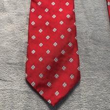 Brooks Brothers "346" Pure Silk Tie Red Blue Floral Pattern Made In USA Italy