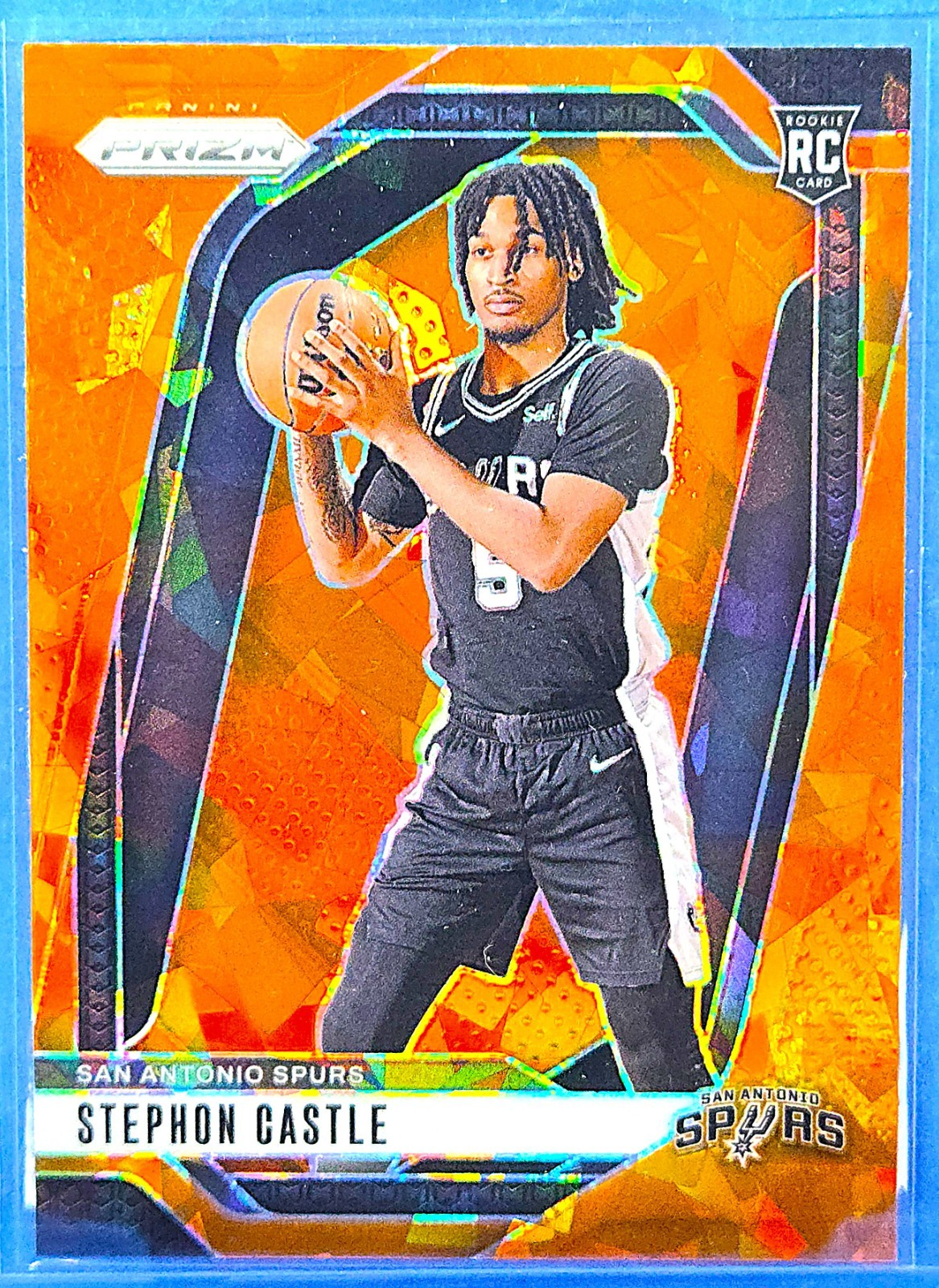 2024-25 Panini Prizm Stephon Castle #234 Orange Cracked Ice Prizm Rookie RC