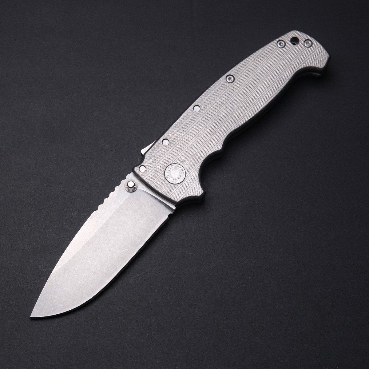 Demko Knives AD20 XL - Textured Titanium / Stud Only MagnaCut