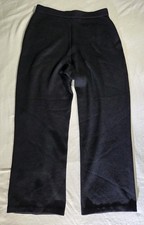 St John Basics Santana Knit Size 8 Wide Leg Dress Pants Black Pull-On Wool Blend