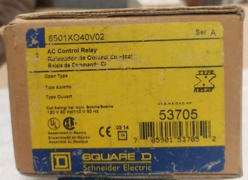 Square D 8501XO40V02 AC Control Relay NEW