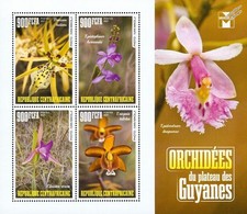 ORCHIDS / Shield Orchid Wild Flowers MNH 4v-Stamp Sheet #89 2021 Central Africa