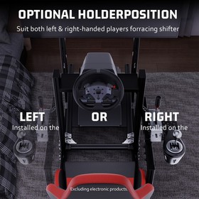 Hottoby 4080 Aluminum Racing Sim Cockpit With Red Seat & TV Stand Fits Logitech