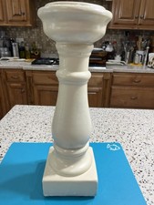 Cream color Ceramic Candlestick Holder, Matte Finish, 15 tall.