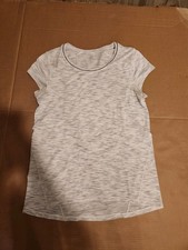 Lululemon Gym Shirt Womens Medium Gray Static Design Short Sleeve