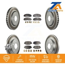 Coated Disc Brake Rotor Semi-Metallic Pad Front Rear Kit For Dodge Grand Caravan