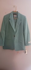 Sag Harbor BNWT Ladies 10 Blue Shade 100 Pure Wool Career Blazer Lined Padded