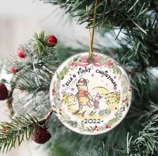 Custom Baby's First Christmas Ornament, Winnie the Pooh Ornament, Pooh Christ...