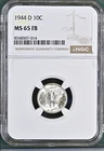 1944-D Mercury Dime - NGC MS - 65 FB  -  GEM Mint State NGC !