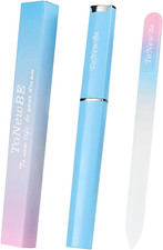 Glass Nail File in Case, Glass Fingernail File, Czech File, Double-Sided Etched