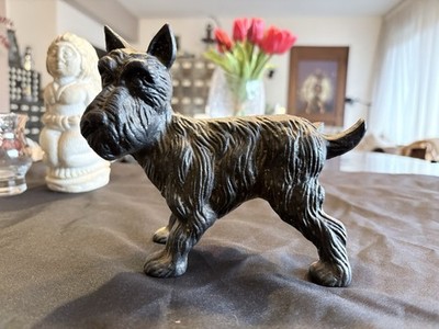 Alter Hund Scottish Terrier Gusseisen Art Deco 1930-40 - Figur