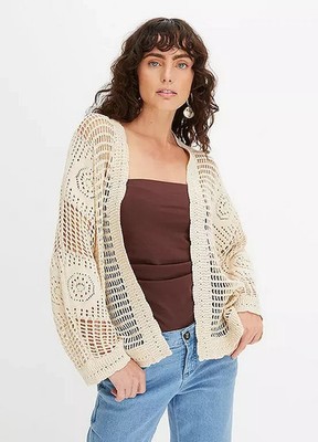 FREEMANS Strick Cardigan Creme  Plus Size UK 22/24 (fm250-13) 