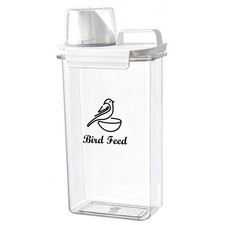 Bird Seed Storage Container Airtight | 3 Qt/2.5 L Clear Plastic Bird Food Con...
