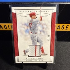 2019 Panini National Treasures /99 Rhys Hoskins Phillies Game Used Jersey Relic