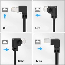 RJ45 Cat6 Extension Cable Multiple Angled FTP Shielded Adapter Fixed Ears 24AWG
