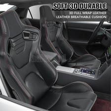 Pair Reclinable Universal Automotive Racing Seats 180 Adjustment With Sliders