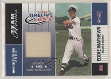 2003 Donruss Team Heroes Timeline Threads /66 Eddie Mathews #TT-8 HOF s7f
