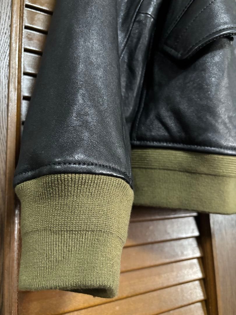 Buzz Rickson's Flight Jacket Sheepskin Leather Bl… - image 4