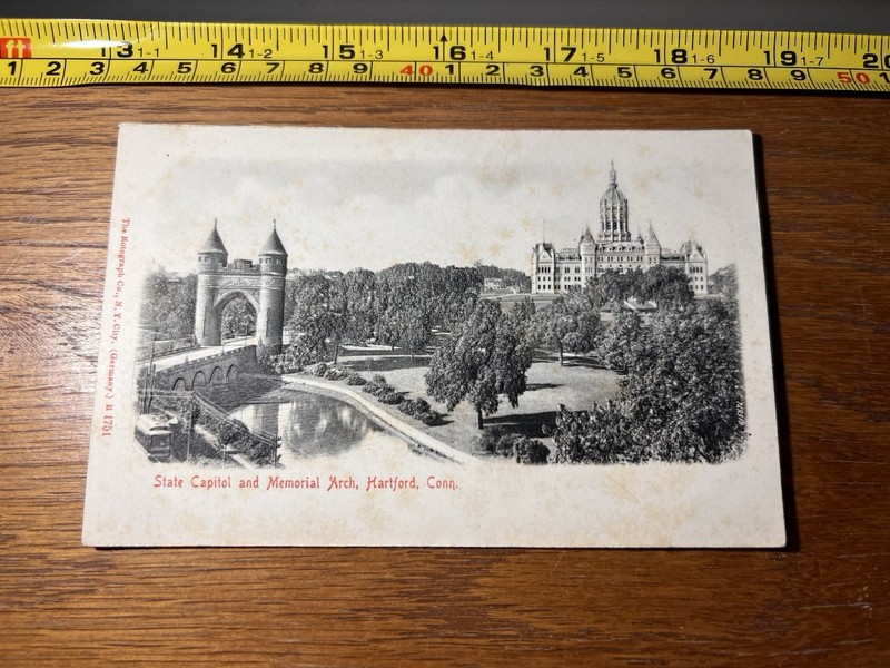 Antique Embossed Postcard of Hartford Connecticut Capitol and Memorial Arch