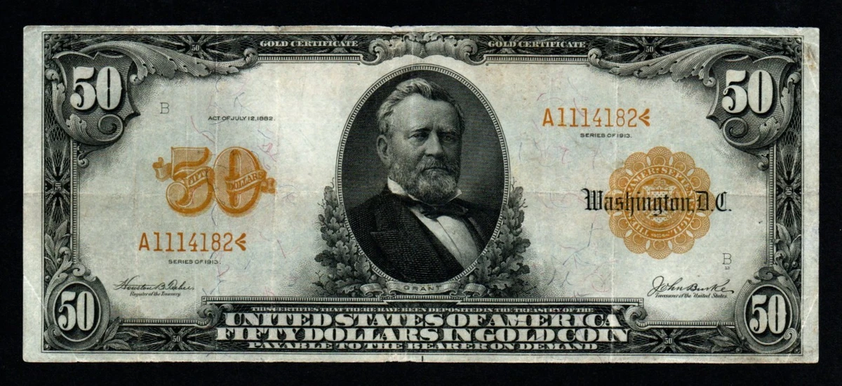 $50 1913 Year US Large Gold Certificates for sale | eBay