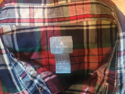 Baby GAP rot kariertes Langarm Button Down Hemd Jungen Größe 4T - Bild 2 von 3
