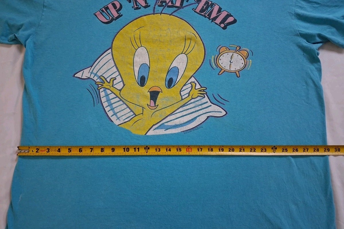 Vintage Tweety Bird Looney Tunes Oversized Tee Sleep Shirt Blue