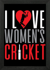 Poster donna giocatore di cricket spor incorniciato arte da parete stampa su tela quadro