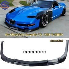 3pcs Carbon Fiber Style Front Bumper Lip For Chevrolet Corvette C5 1997-2004