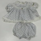 Vtg Cabbage Patch Coleco Blue Rosebud Frilly Ruffle Dress Bloomers Floral Lace