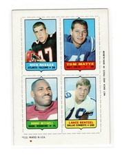 1969 Topps Four-in-One Nick Rassas/Tom Matte/Lance Rentzel/Bobby Mitchell EX-MT