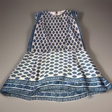Madewell XS Dress Ivory Blue Print Lightweight