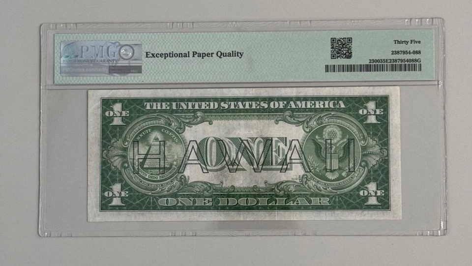 1935A Silver Certificate Hawaii WWII Emergency Issue Note Fr# 2300 - PMG VF 35 - Image 2 of 2