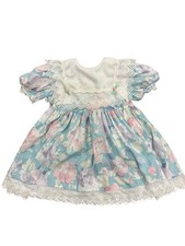 Vtg Girls Toddler Floral Lace Dress 3t Puff Sleeve Pastel Cottagecore Praire