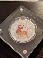 1 oz Silver Coin, Lunar, Year of the Ox, Color, 2021, Silbermünze