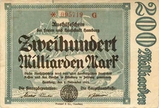 Hamburg Hansestadt 200 Milliarden Mark 1923 gebraucht (Einrisse)