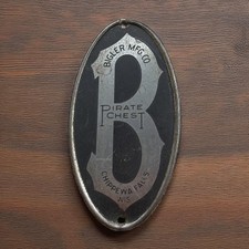 Bigler Mfg. Pirate Chest Badge For The Vintage Car Trunk Luggage Packards Etc Bigler Mfg. Pirate Chest Badge For The Vintage Car Trunk Luggage Packards Etc
