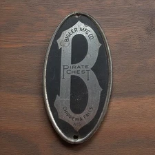 Bigler Mfg.  Pirate Chest Badge for the Vintage Car Trunk Luggage Packards etc