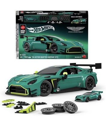 Hot Wheels Brick Shop Bausatz '24 Aston Martin Vantage GT3 1:64, 793 Teile JLF51