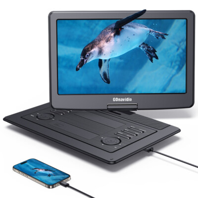 19'' Full HD Portable DVD Player with 16'' Screen 6 Hours Battery USB/TF Card HDMI