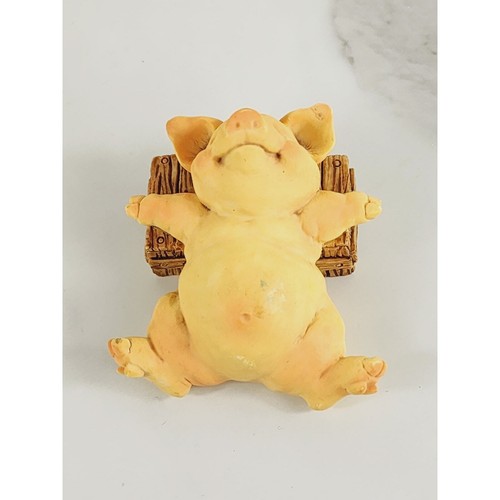 Pigsville Pig Piggy Piglet Sleeping Figurine Resin 2 1/2" Handcrafted 1992 Vtg - Picture 2 of 13